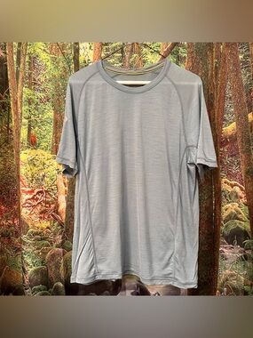 Smartwool Men's Blue Gray Grey Merino Wool Short Sleeve T-Shirt Medium